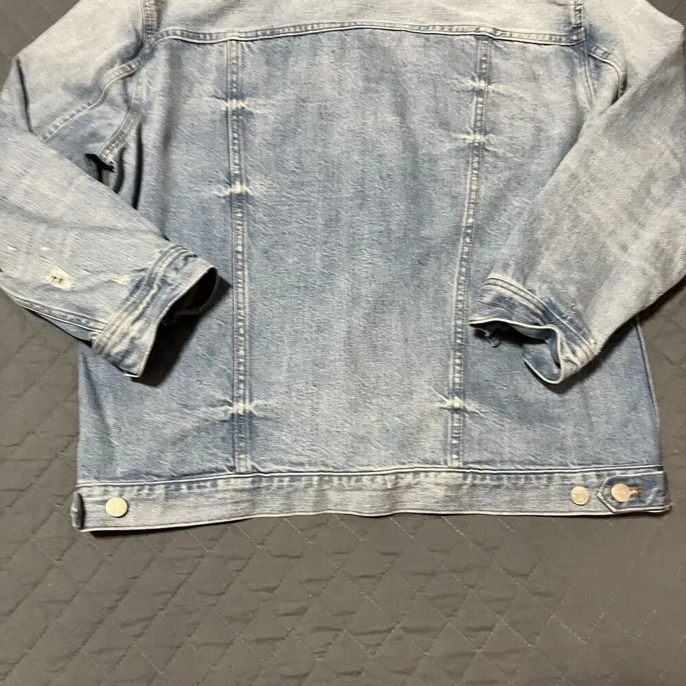 Madewell Oversized Denim Jean Jacket Medium Light Wash Minimalist Streetwear - Picture 7 of 13